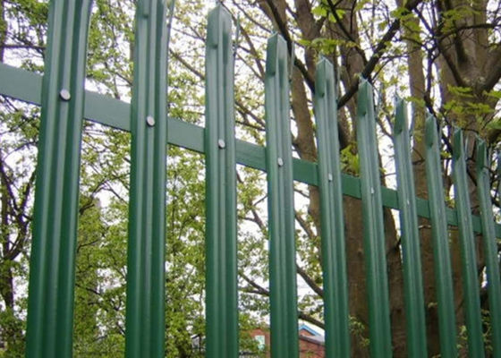 Cercas de palisada de aço verde revestidas com PVC com 2,4 mm de pá para segurança ferroviária