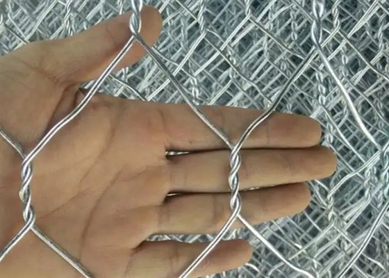 Furo de malha de fio de gabião de ferro com baixo teor de carbono 60x80mm Anticorrosivo