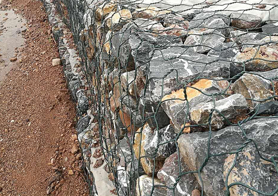 Malha de gabião galvanizada com alta resistência à corrosão 1,5x1x1m para muro de contenção