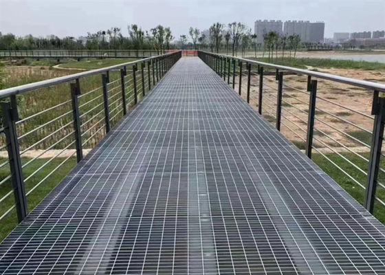 Grelha de aço para piso de material de construção industrial para plataforma de passarela