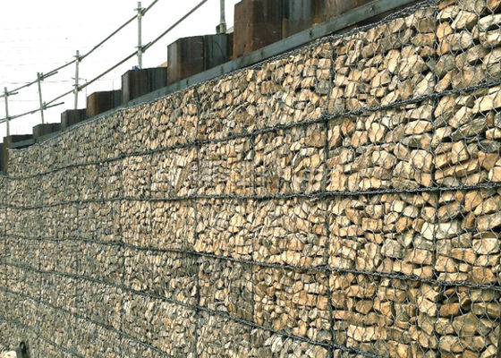 Alta resistência fácil de instalar Galvanizado Gabion malha para projetos de retenção paisagem