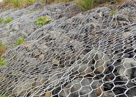 0.5mx0.5mx1m 4mm PVC revestido Gabion Malha Anti-ferrugem Para protecção da margem do rio paisagismo