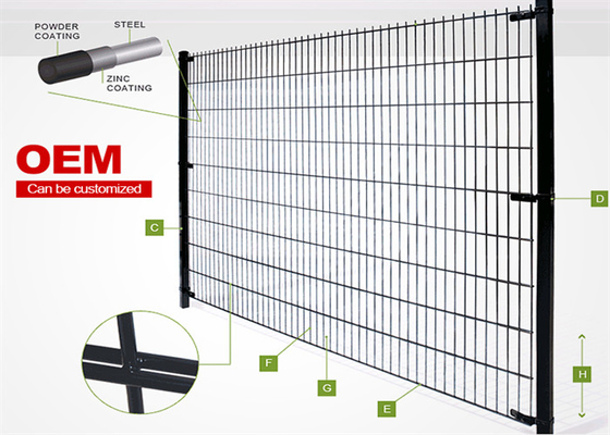 Cerca de Arame de Malha Dupla 6/5/6mm Aço de Baixo Carbono Malha 50x200mm